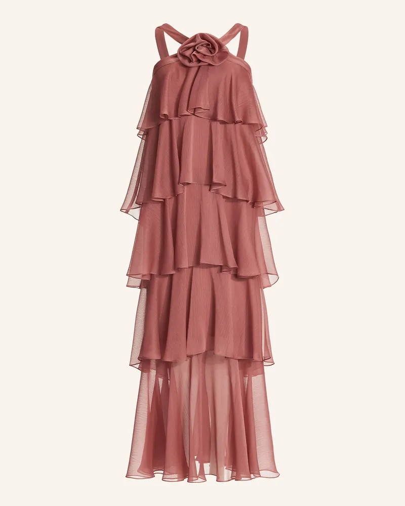Swing Abendkleid Mit Volants rot Altrosa