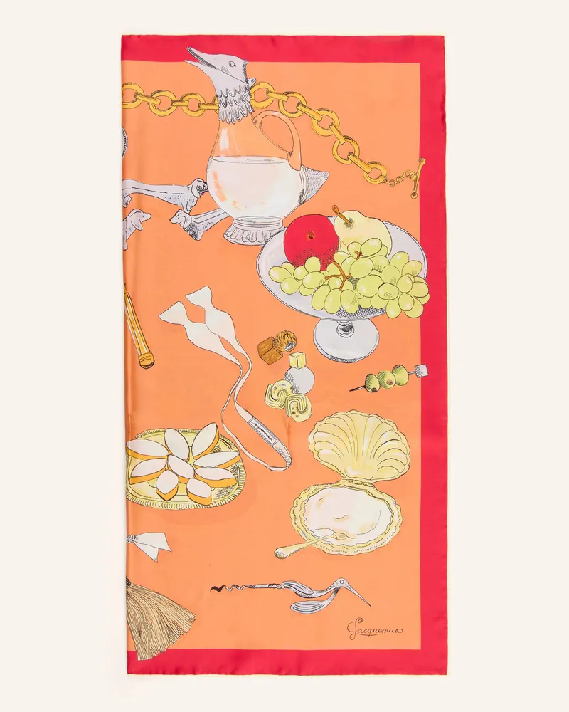 Jacquemus Seidentuch Le Grand Foulard Cocktail rot Rot