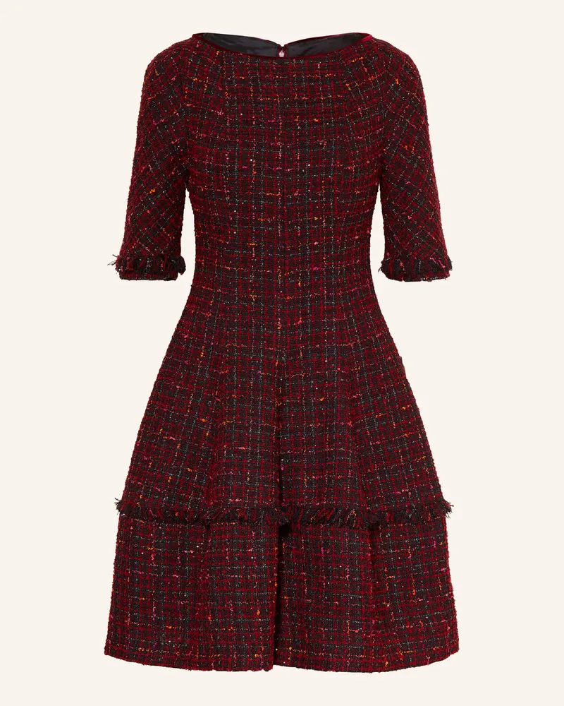 Talbot Runhof Bouclé-Kleid Mit Glitzergarn rot 364