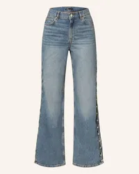 Maje Straight Jeans mit Schmuckperlen Blau