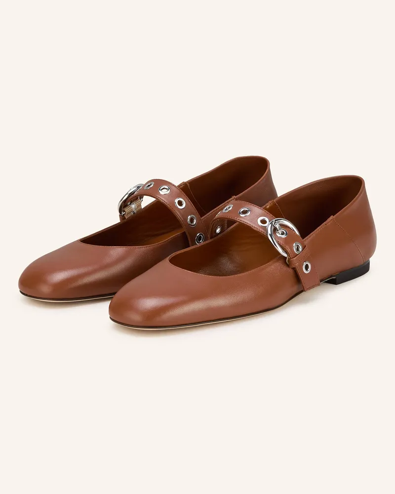Stuart Weitzman Mary-Jane-Ballerinas Supermoto braun Braun