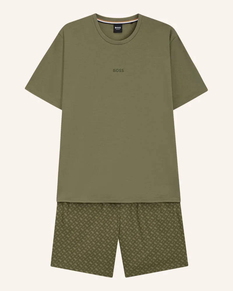 HUGO BOSS Pyjama-Set RELAX SHORT SET Regular Fit Dunkelgrün