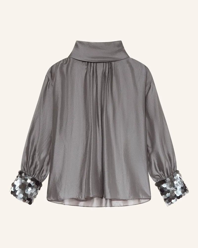 Luisa Cerano Blusenshirt mit Pailletten Grau