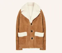 Lederjacke mit Lammfell