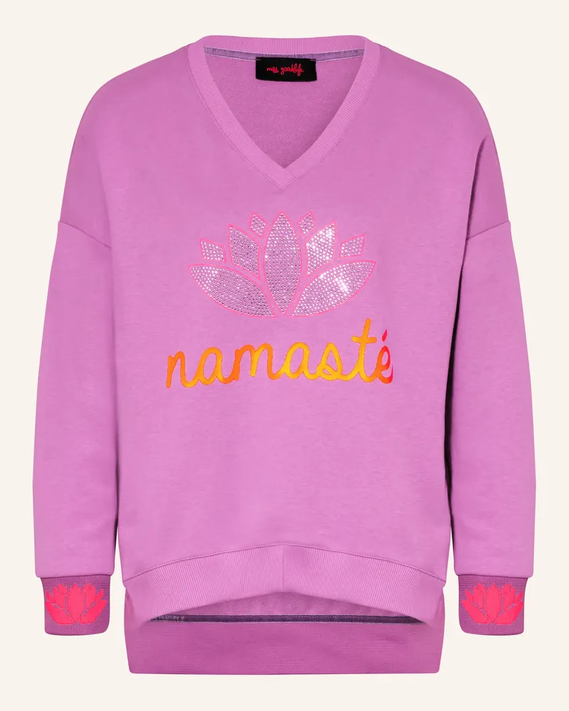 Miss Goodlife Oversized-Sweatshirt Mit Schmucksteinen pink Pink
