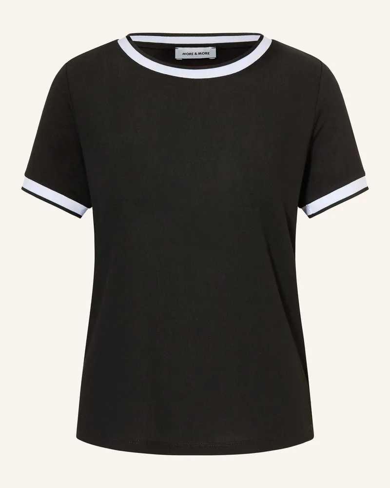 More & More T-Shirt Im Materialmix schwarz Schwarz