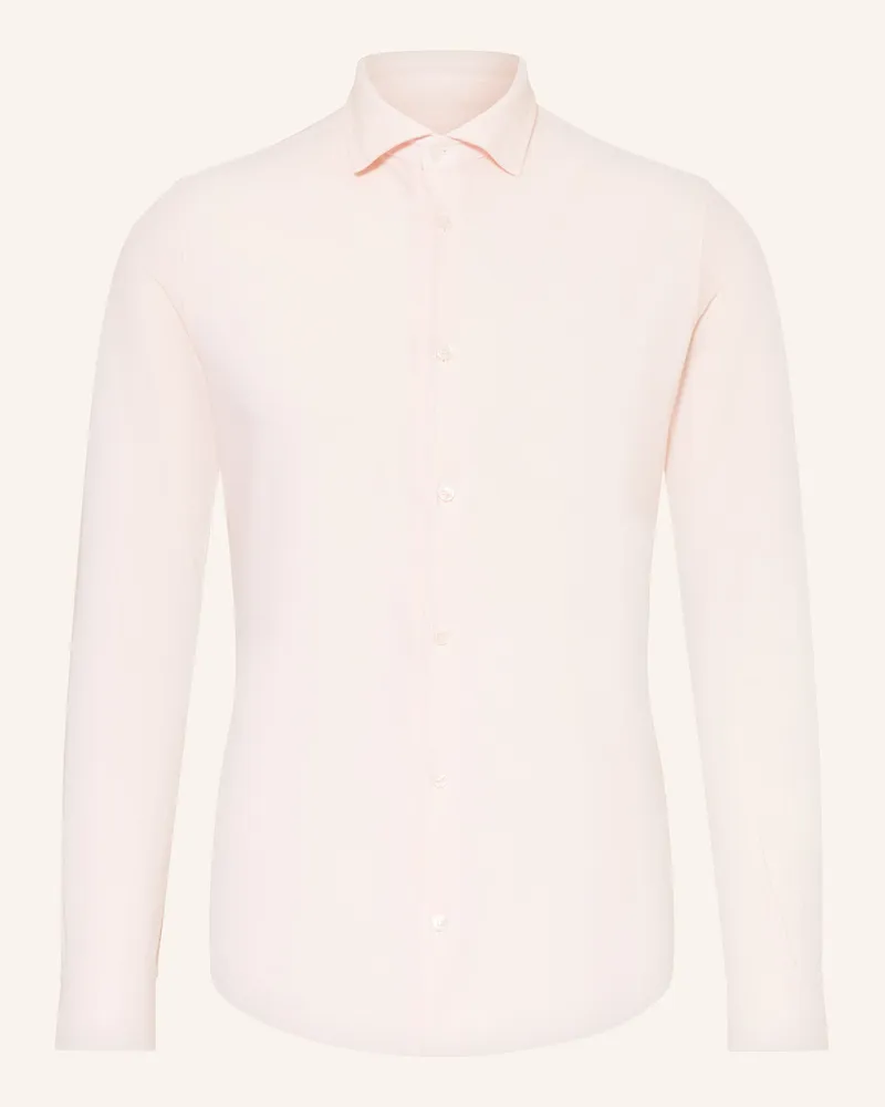 Fedeli Piqué-Hemd Stelve Slim Fit rosa Hellrosa
