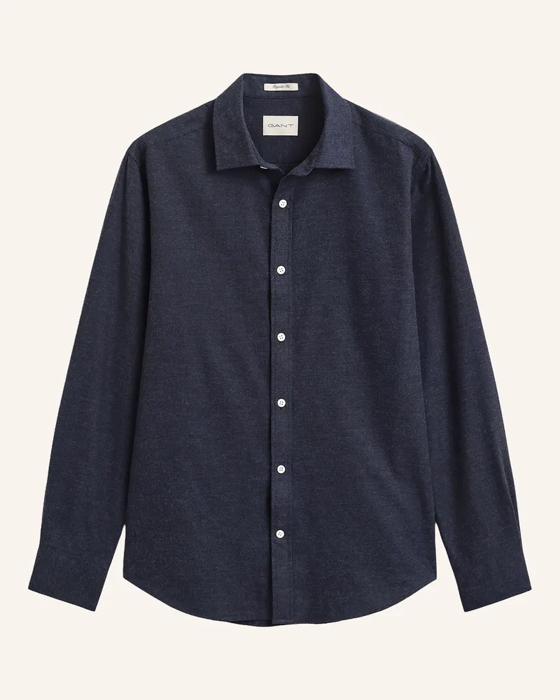 Gant Flanellhemd Regular Fit blau Dunkelblau
