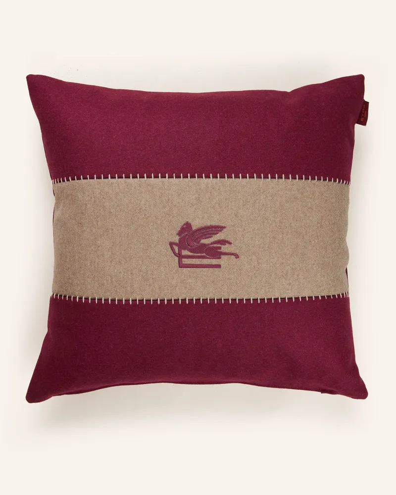 Etro Dekokissen aus Leinen Fuchsia