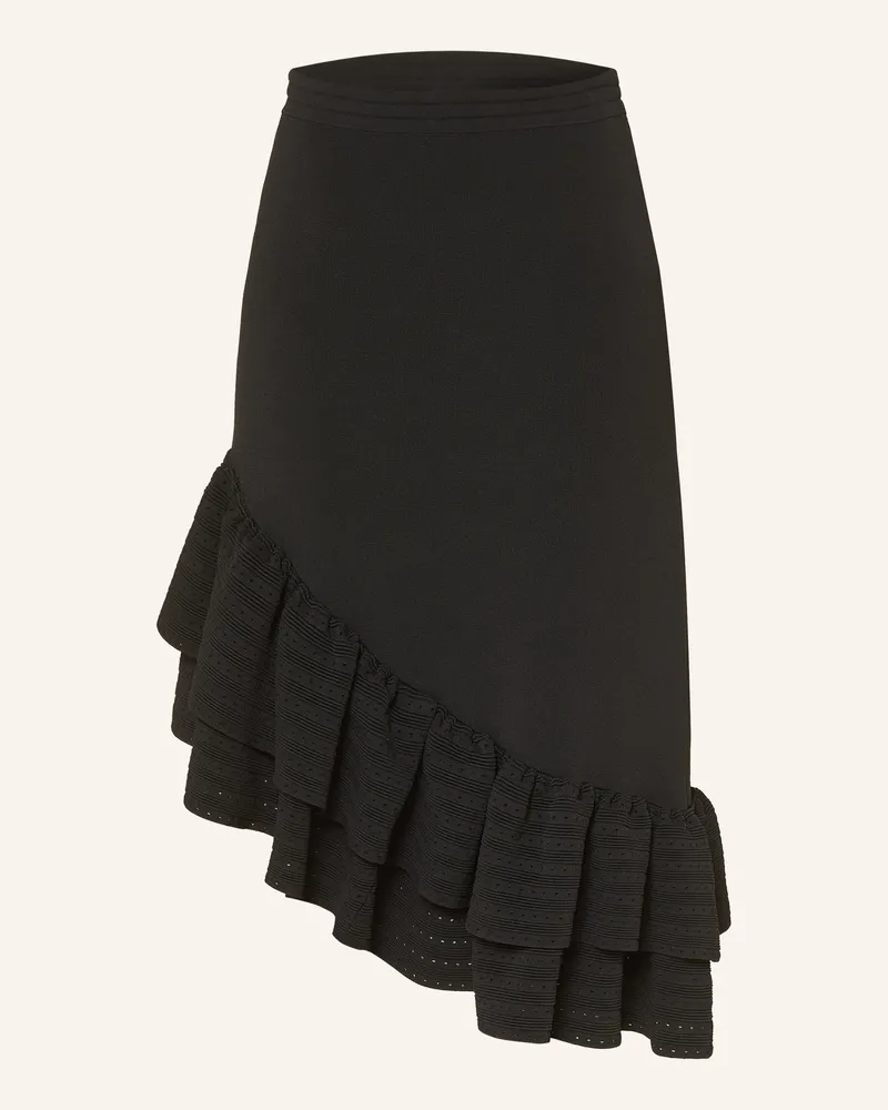 Sandro Strickrock Mit Volants schwarz Schwarz
