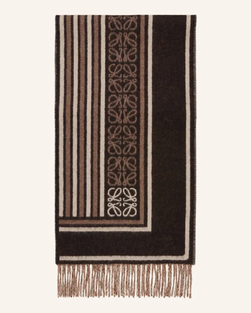 Loewe Schal mit Cashmere Dunkelbraun