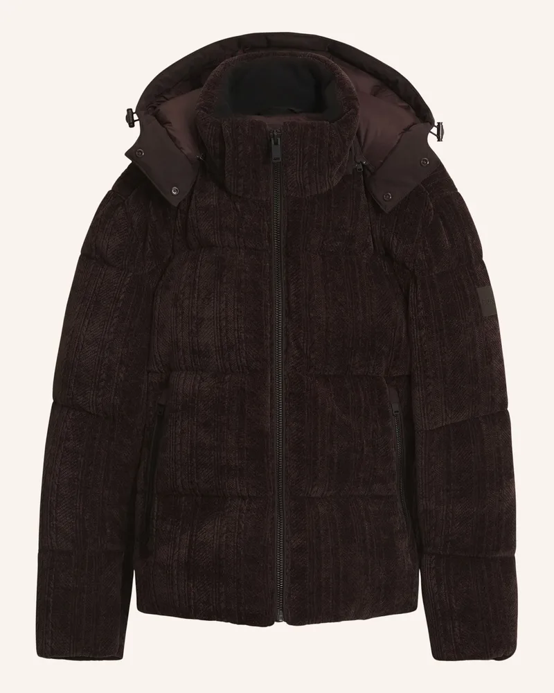 HUGO BOSS Jacke Ofrost Relaxed Fit braun Dunkelbraun