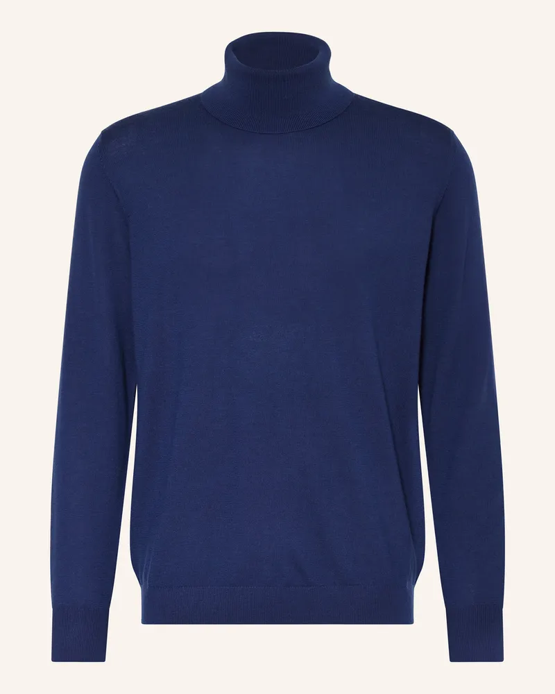 Strokesman's Rollkragenpullover aus Merinowolle Blau