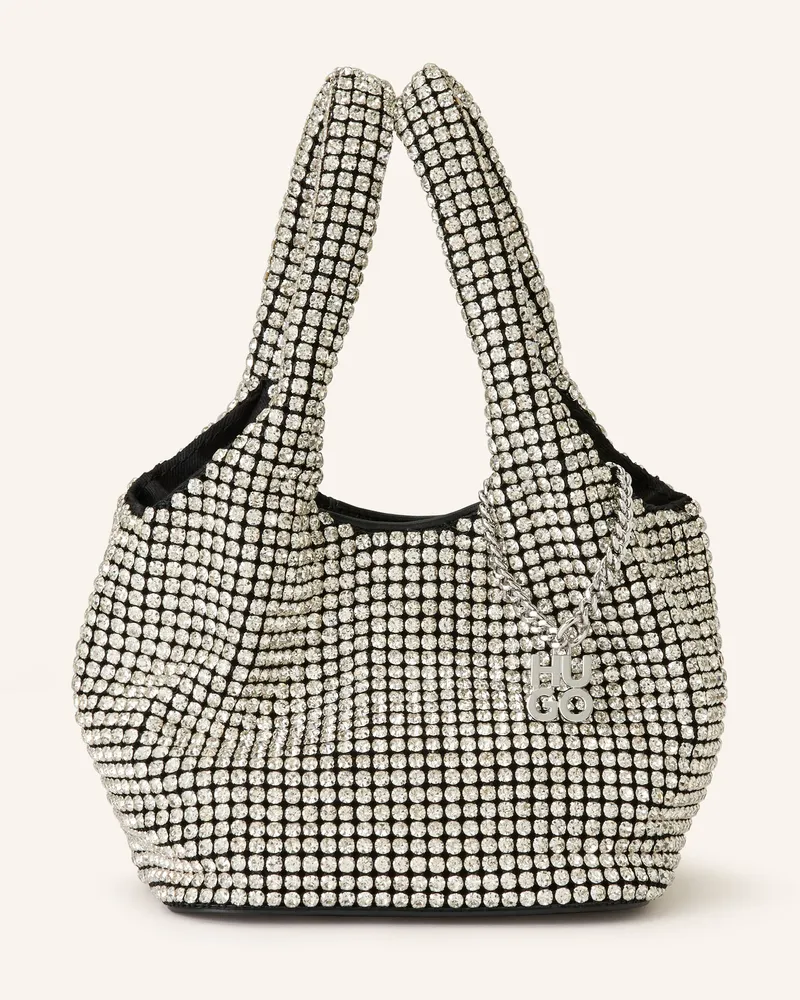 HUGO BOSS Handtasche LIORA mit Schmucksteinen Silber