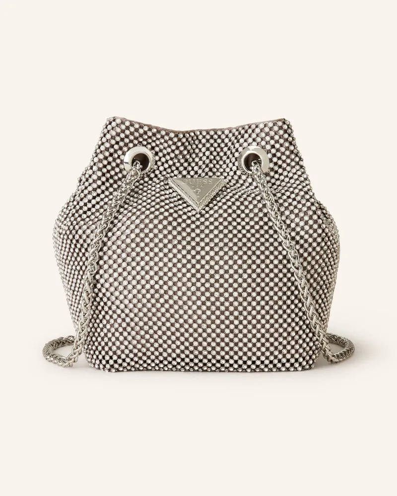 Guess Handtasche ZALINA mit Schmucksteinen Silber
