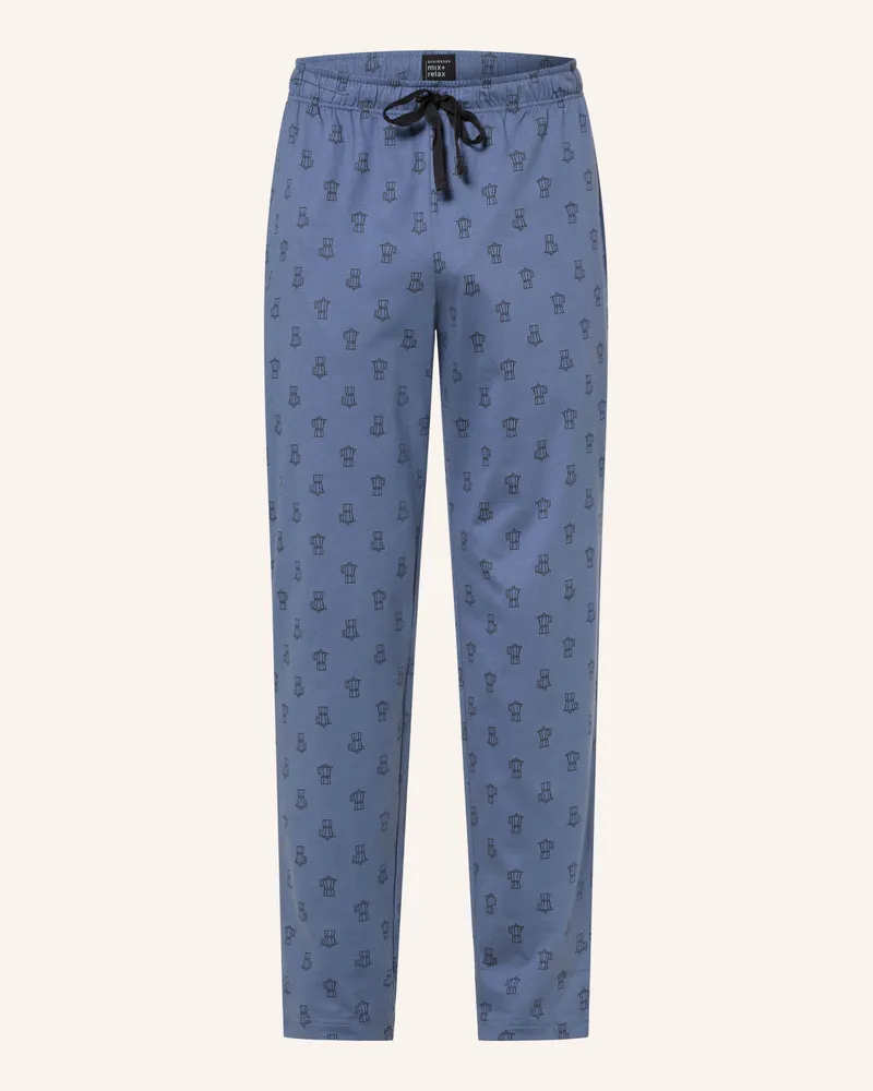 Schiesser Schlafhose Mix+Relax blau Blaugrau