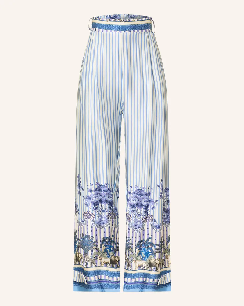 Miss Goodlife Marlenehose aus Satin Blau