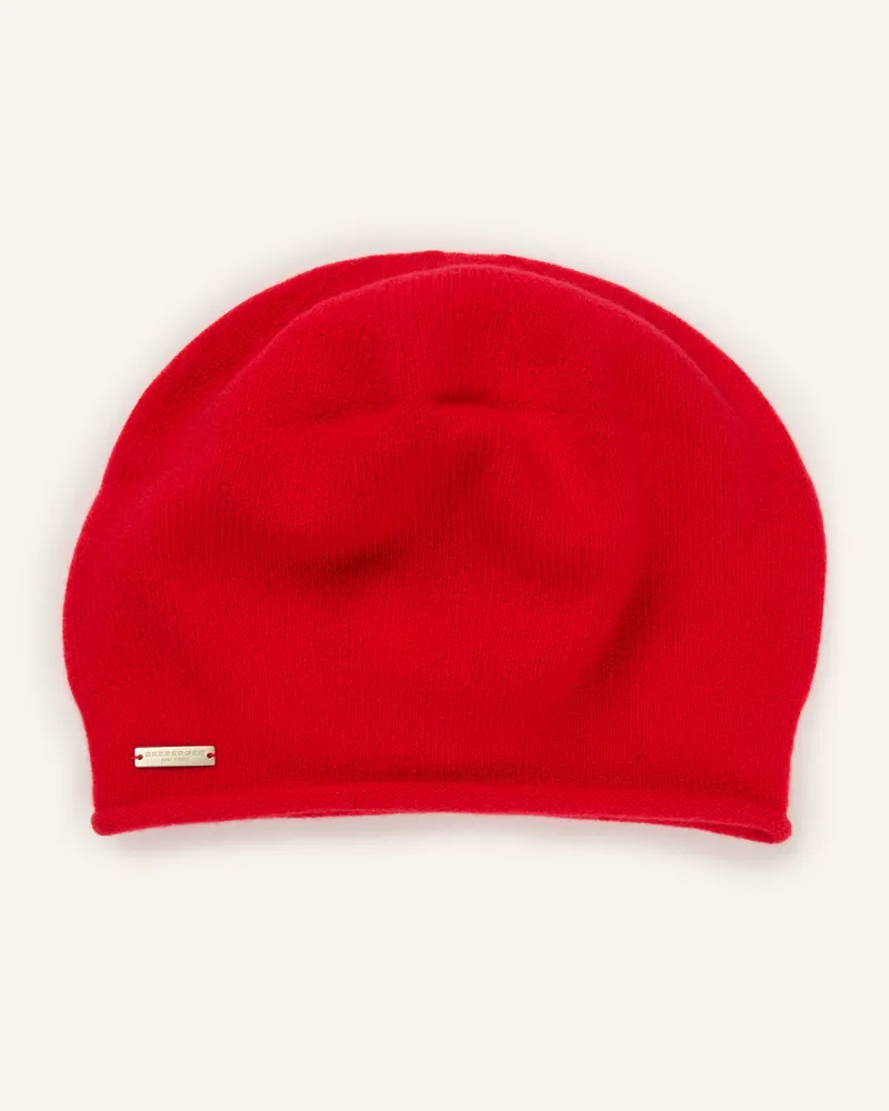 Seeberger Cashmere-Mütze Baske rot Rot