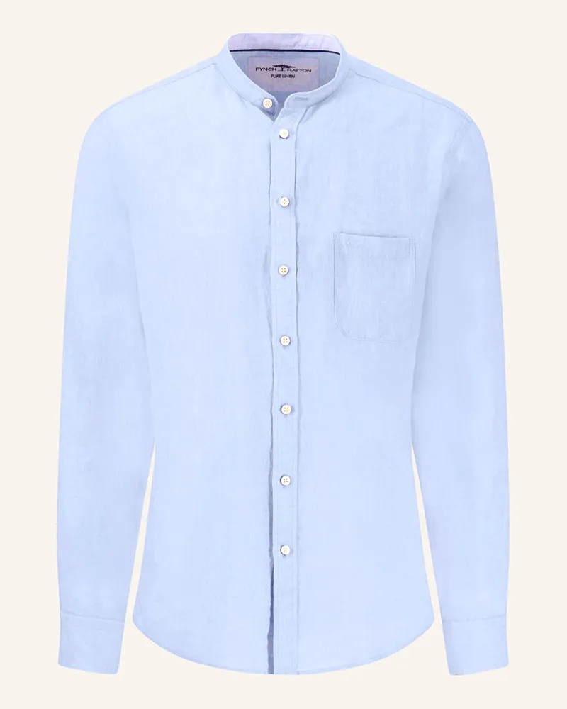 Fynch-Hatton Leinenhemd Regular Fit Hellblau