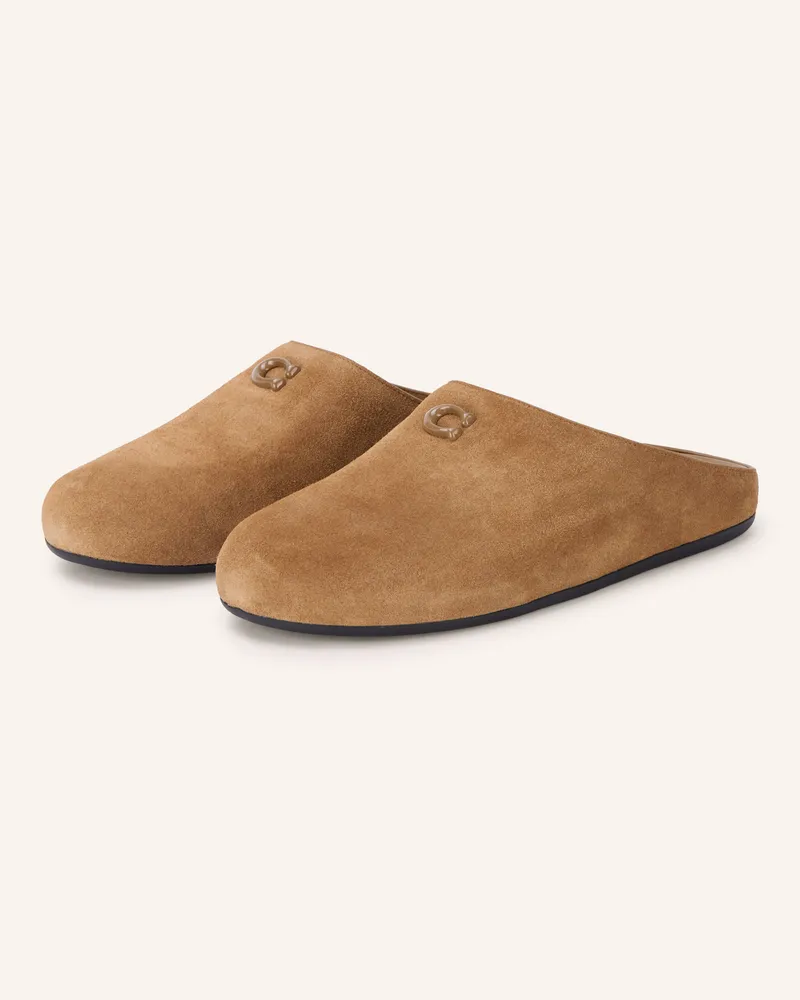Coach Pantoletten beige Camel