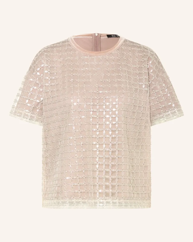 MARC AUREL Blusenshirt Aus Mesh Mit Pailletten beige Hellbraun