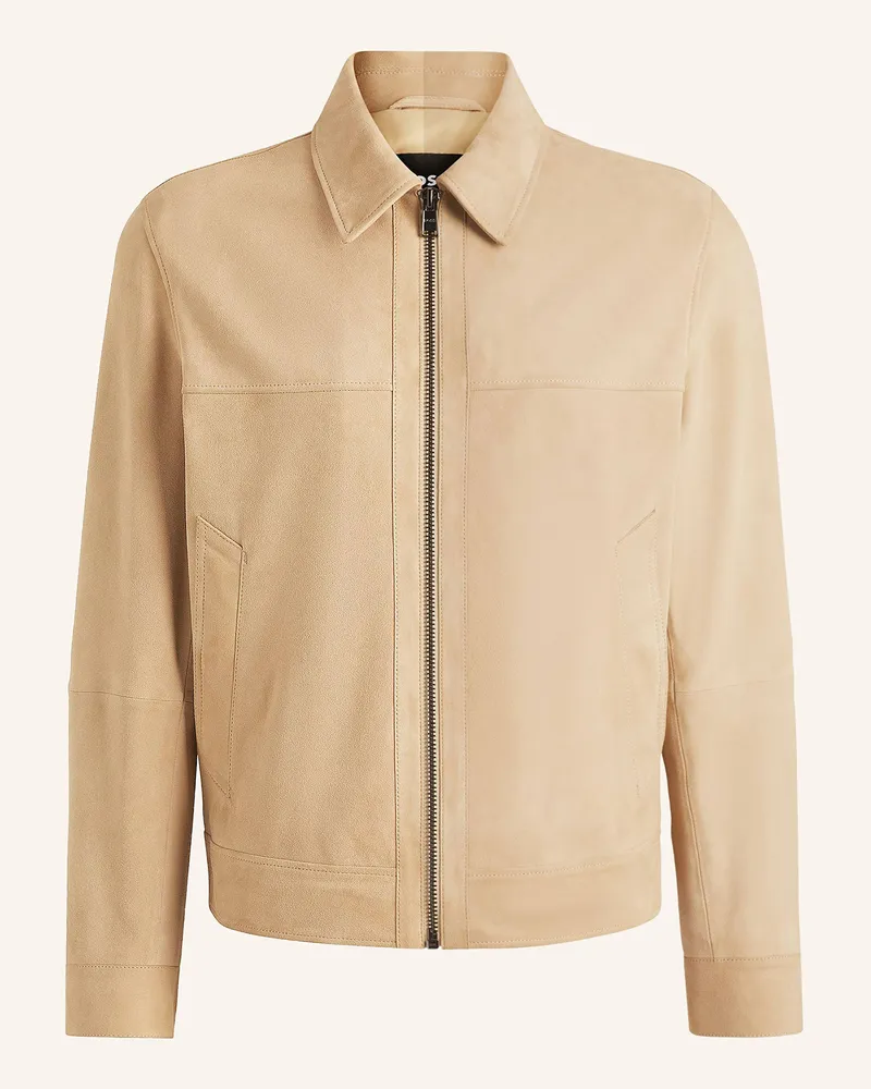 HUGO BOSS Lederjacke MALBANO Beige