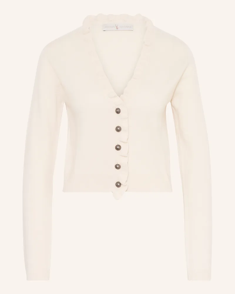Johann & Johanna Strickjanker Mit Cashmere weiss Creme
