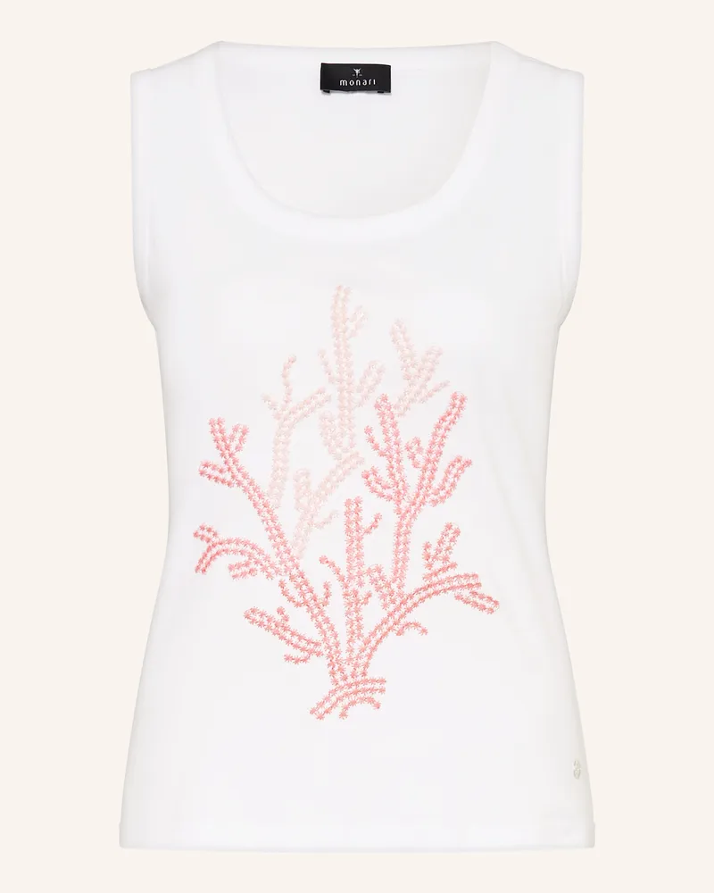 monari Top mit Pailletten Weiss