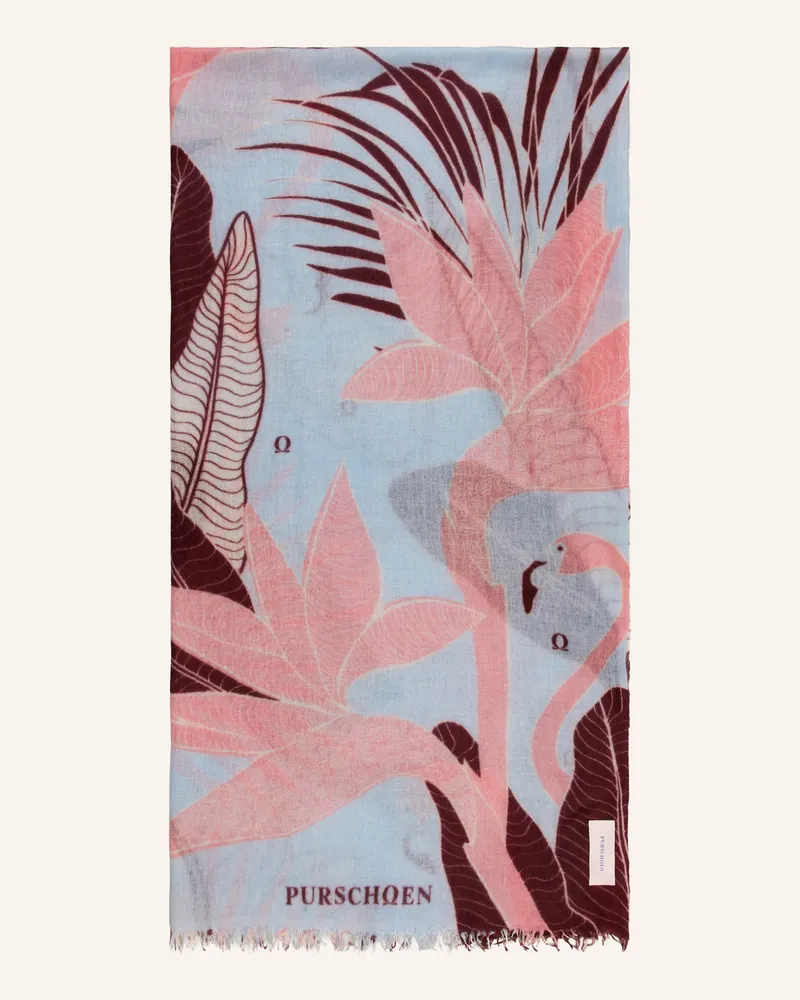 Puschoen Cashmere-Schal FLAMINGO Blaugrau