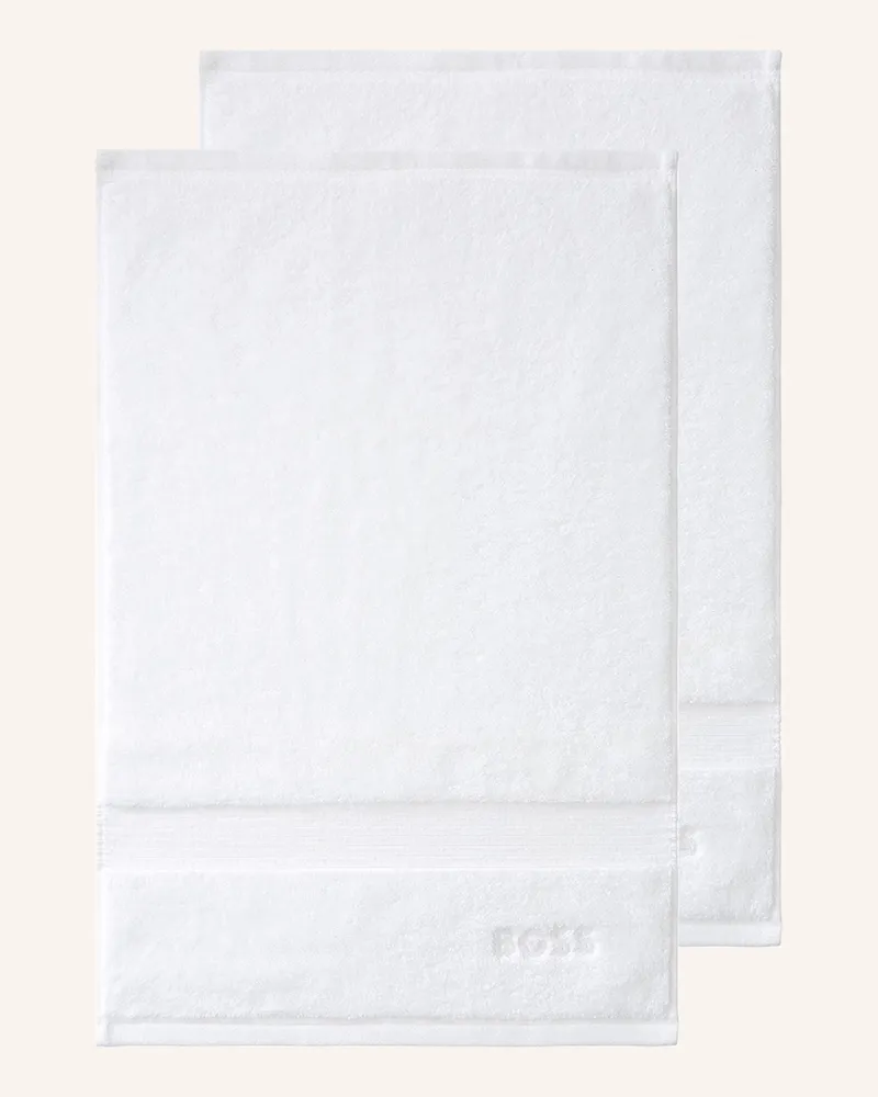 HUGO BOSS Gästetuch 2er Set Loft weiss Weiss