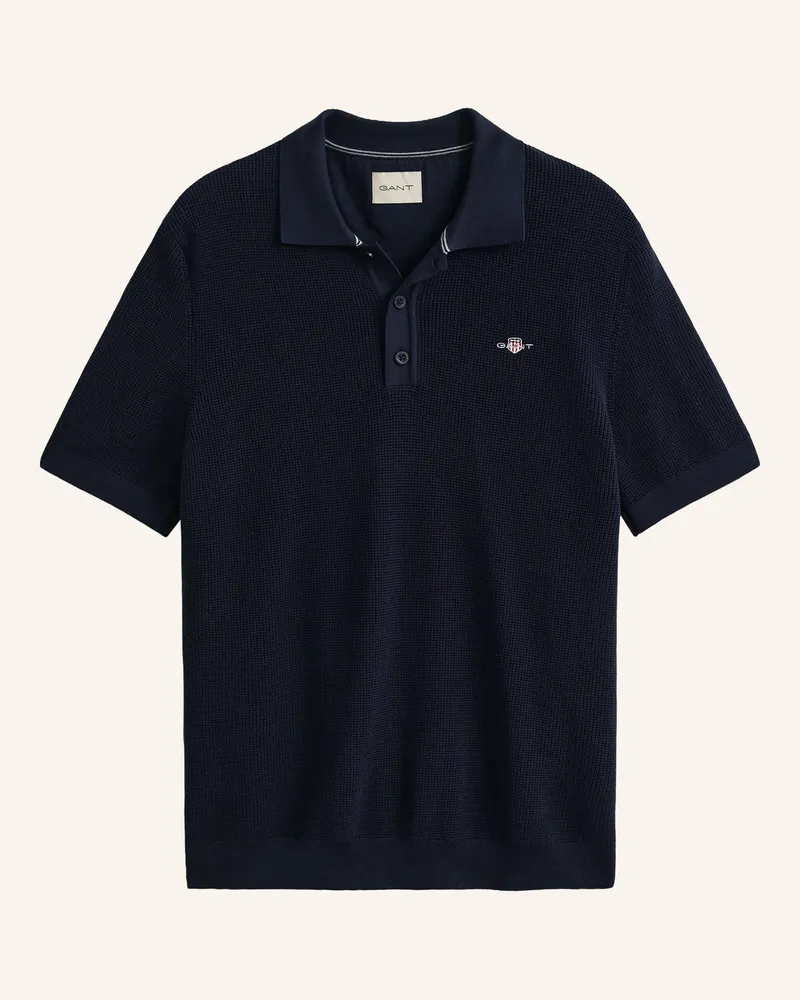 Gant Strick-Poloshirt blau Dunkelblau