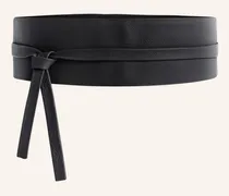 Taillengürtel Aus Leder schwarz
