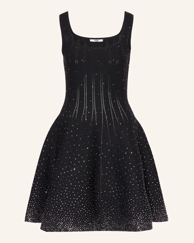 Maje Cocktailkleid Mit Schmucksteinen schwarz Schwarz