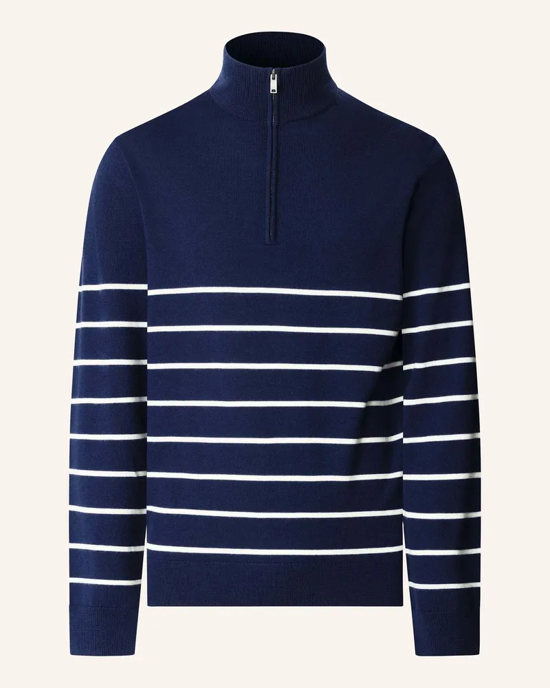 Hackett Pullover Stripe Half Zip blau Blau