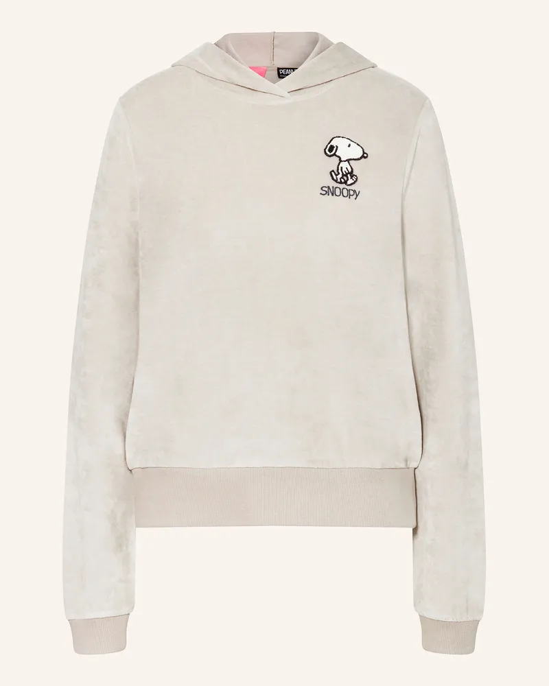 Frogbox Nicki-Hoodie mit Schmuckperlen Beige