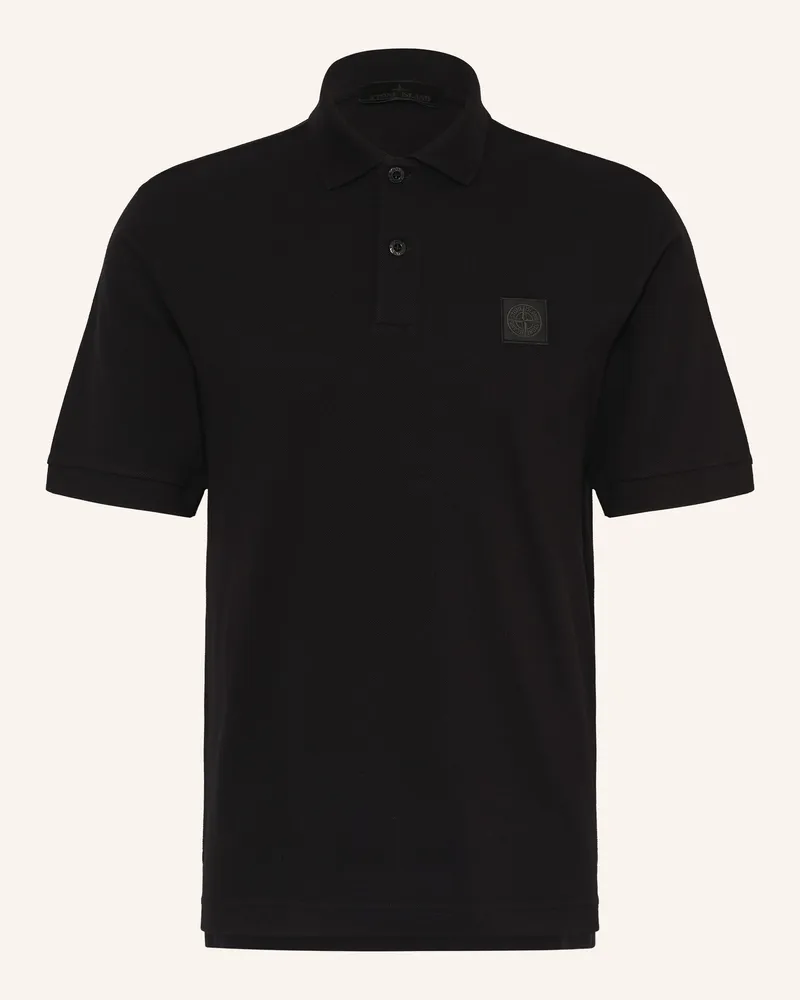 Stone Island Piqué-Poloshirt GHOST Schwarz