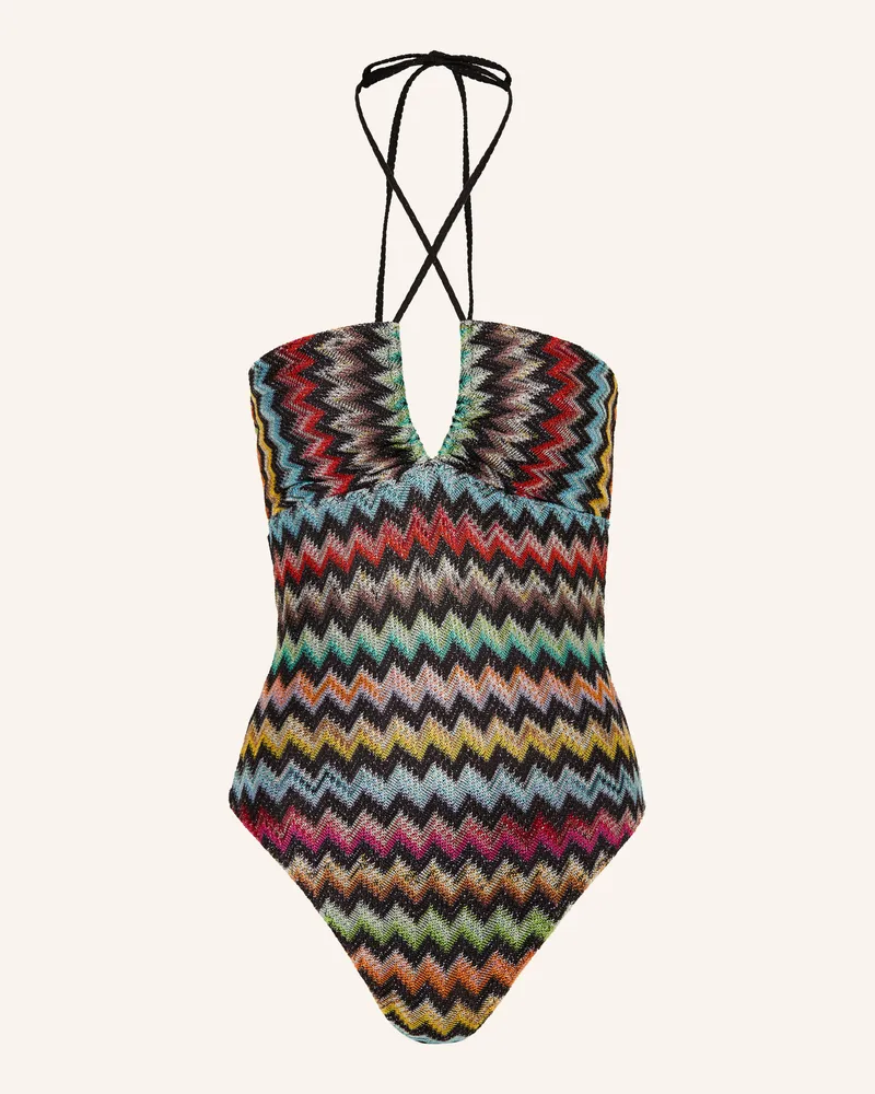 Missoni Neckholder-Badeanzug schwarz Schwarz