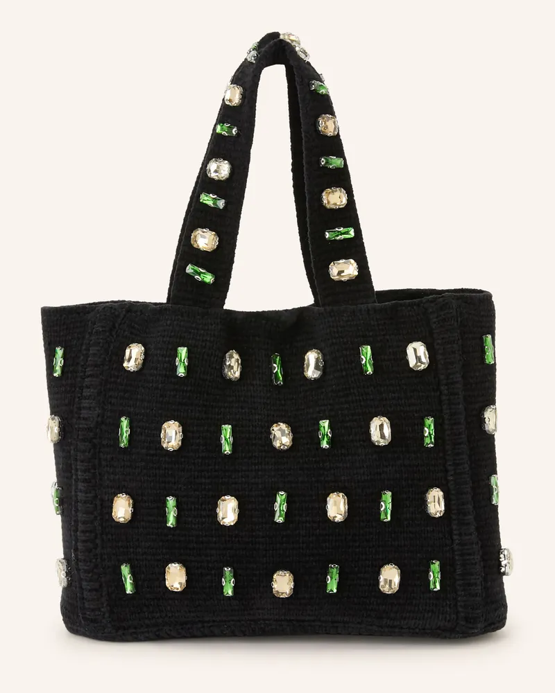 Sandro Handtasche Mit Schmucksteinen schwarz Schwarz