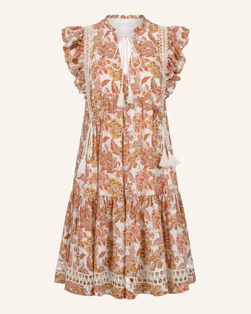 CLAIRE LUISE Florales Freizeitkleid Beige