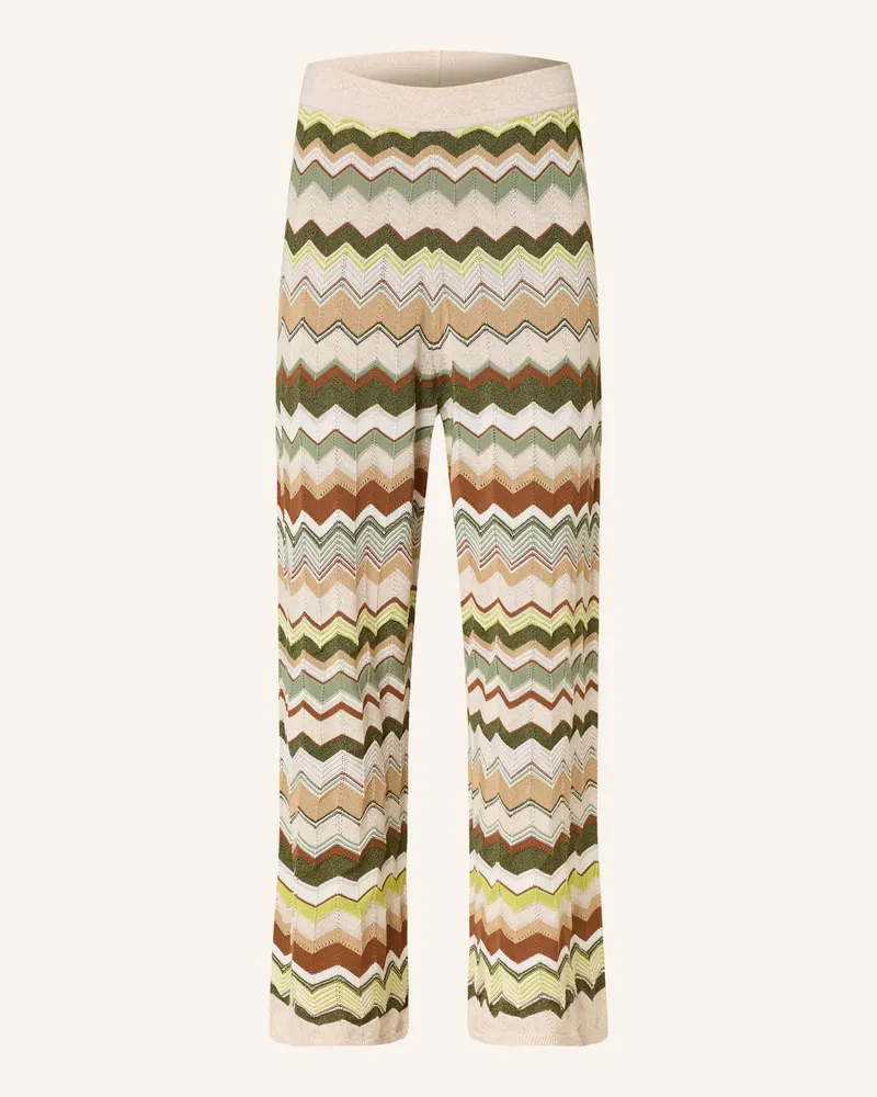 Oui  Strickhose mit Glitzergarn Creme
