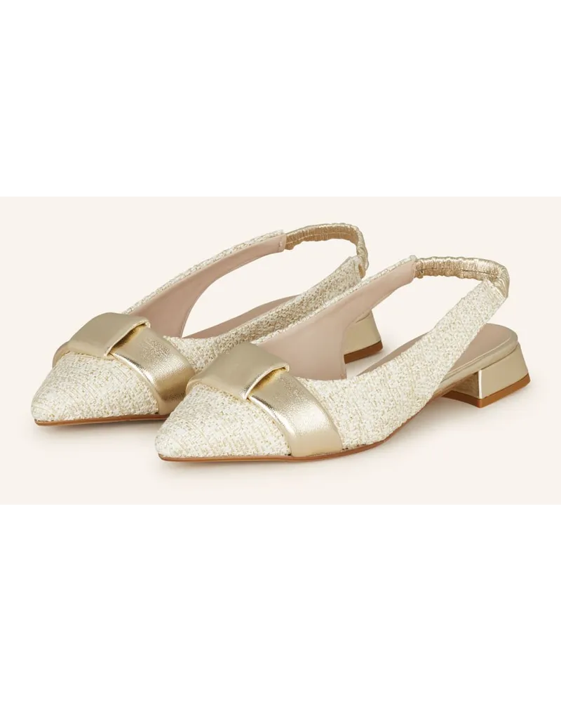 Darling Harbour Slingballerinas - CREME/ GOLD Beige