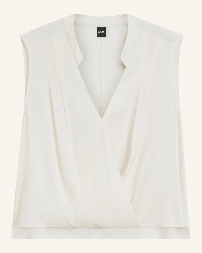 HUGO BOSS Business Bluse BASINA Regular Fit Weiss