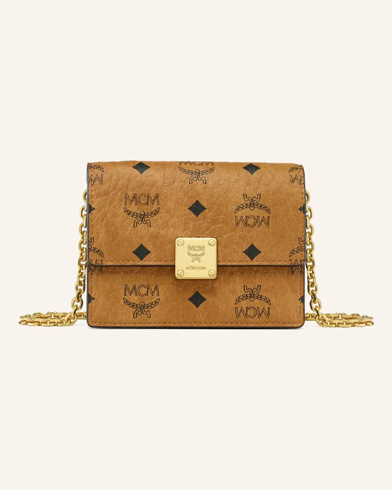 MCM Wallet On Chain Aren Visetos schwarz Cognac
