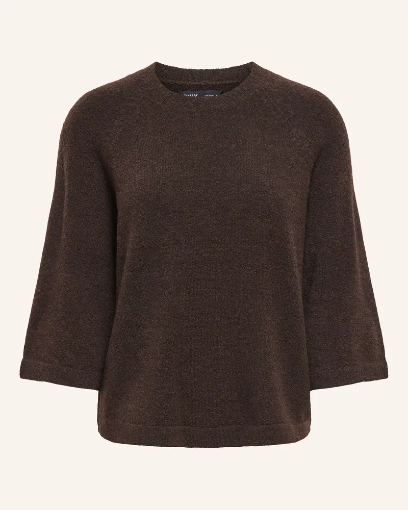 only Strickshirt Mit 3/4-Arm braun Dunkelbraun