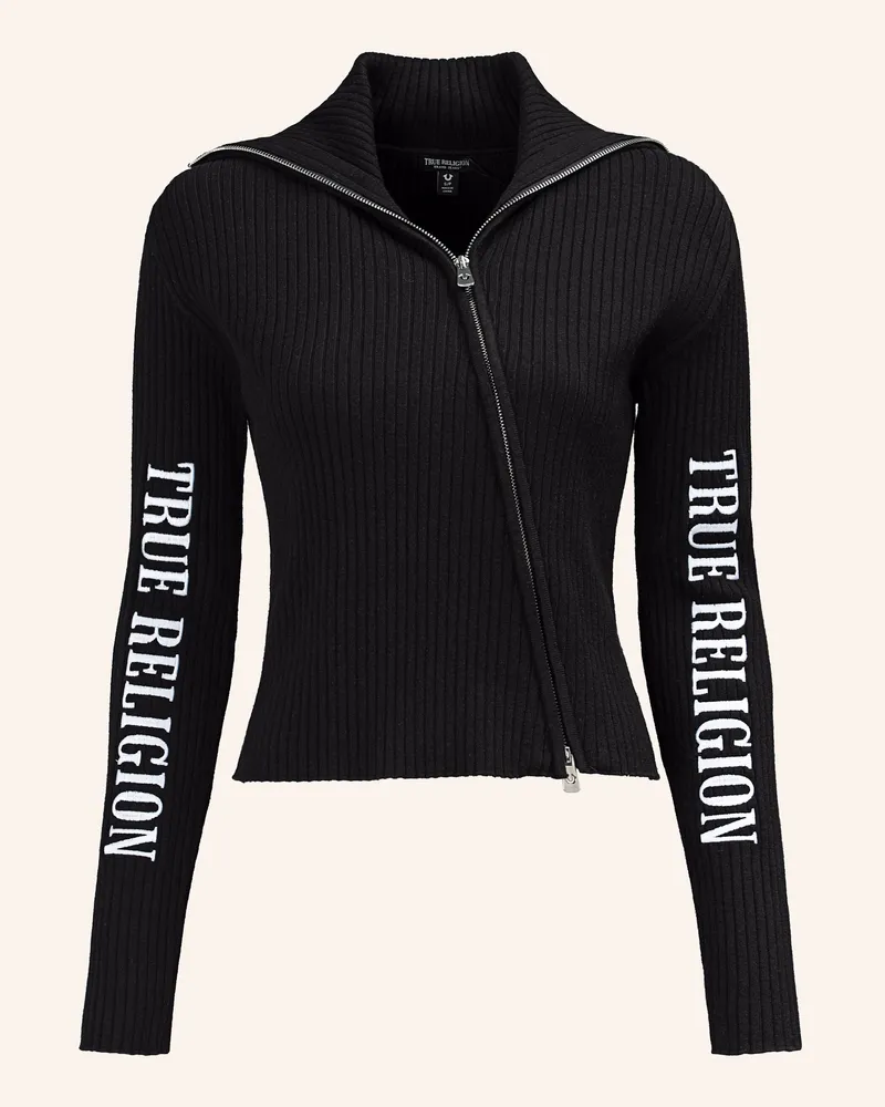 True Religion Sweater Zip schwarz Schwarz