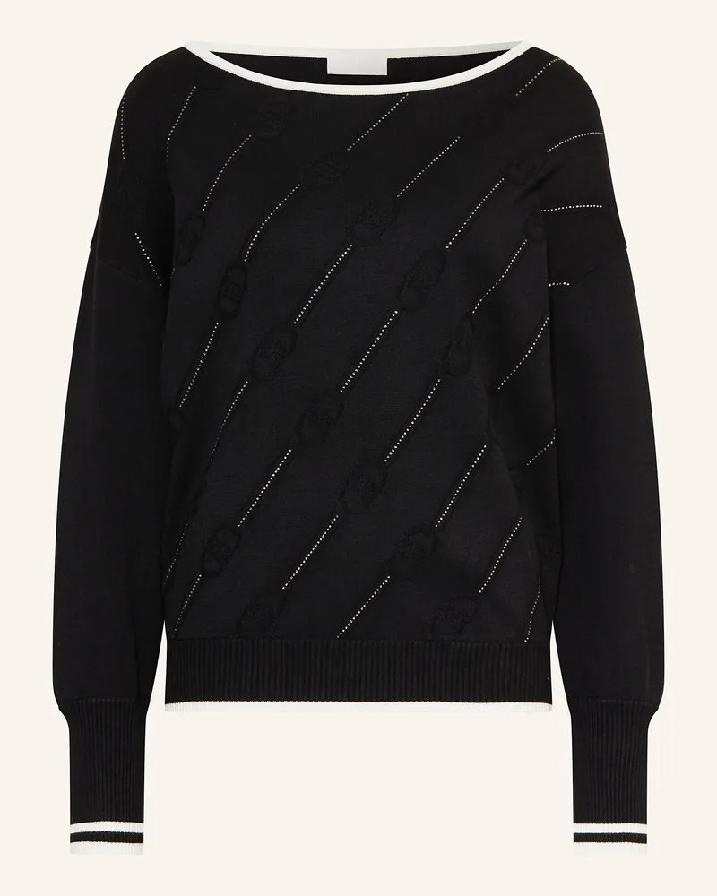 Liu Jo Pullover mit Schmucksteinen Schwarz