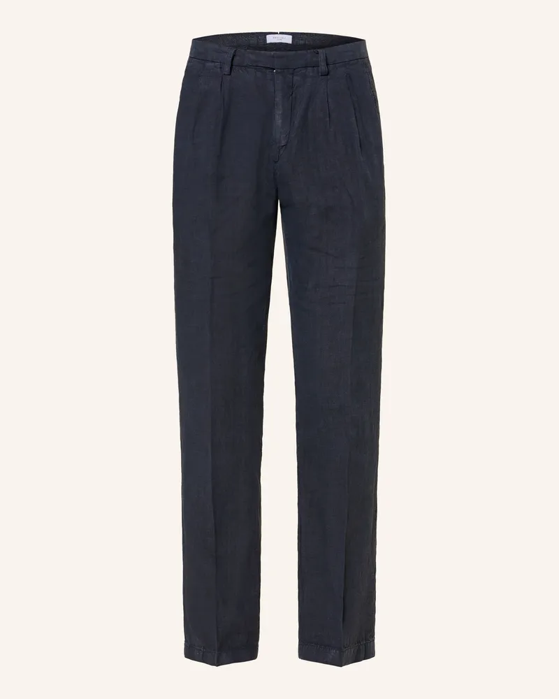 Boglioli Leinenhose Regular Fit Dunkelblau