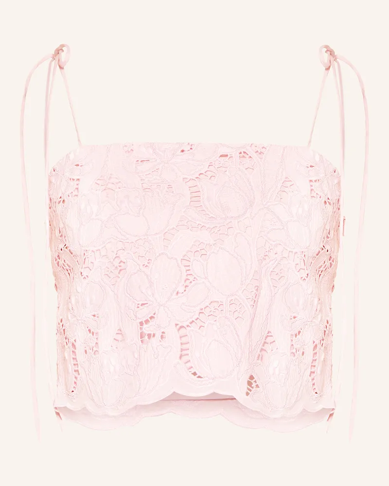 Mrs & HUGS Cropped-Top aus Spitze Hellrosa