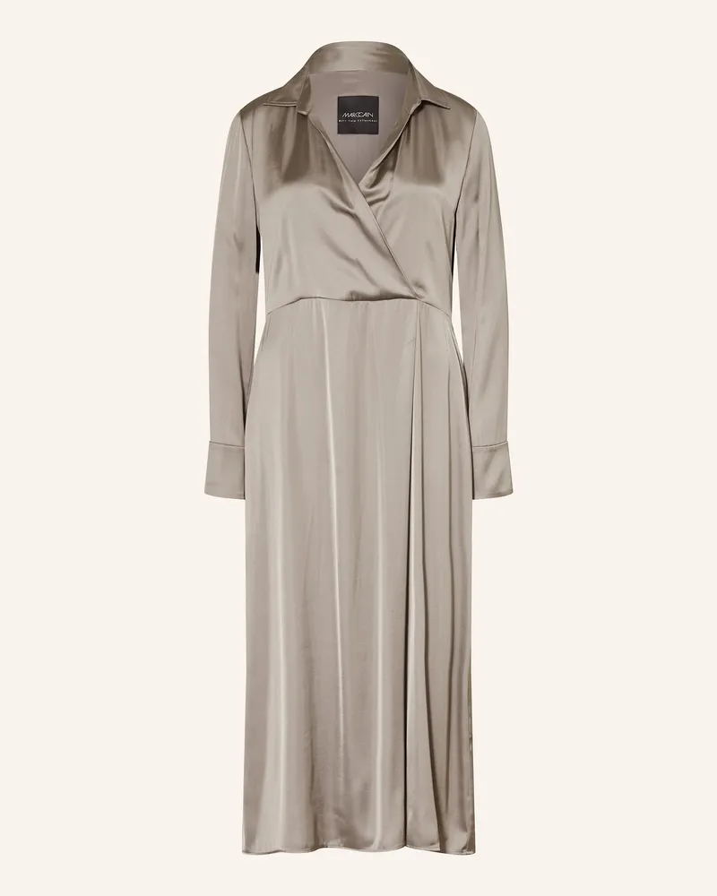 Marc Cain Satinkleid In Wickeloptik grau 836