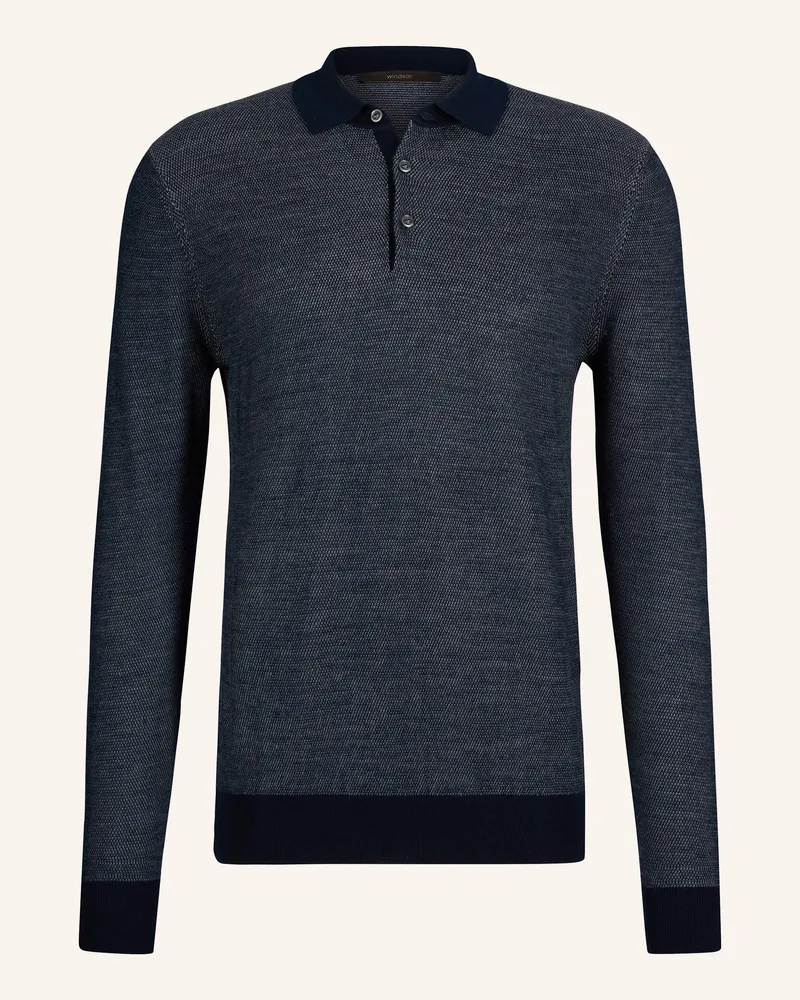 windsor. Langarm-Poloshirt blau Dunkelblau